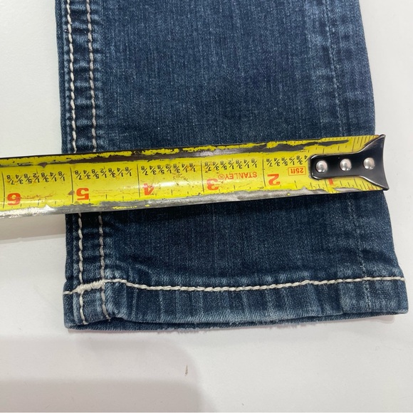 Miss Me Girls Youth 12 Skinny Denim Blue Jeans Pink Embroidery RhinestoneKE8247S - Picture 7 of 11